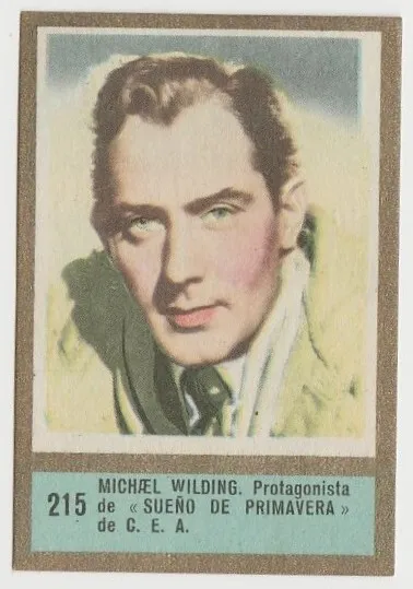 Michael Wilding 1952 Fernando Fuentes Tobacco Card #215 Fedora Film Star E5