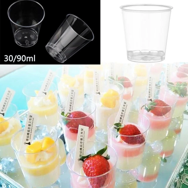 REUSABLE MUFFIN CUP Disposable Dessert Cups Round Plastic Transparent