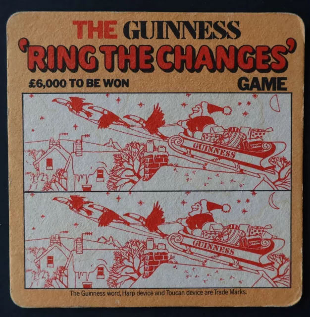 Sous-bock GUINNESS Ring the changes games 2 beermat coaster 22