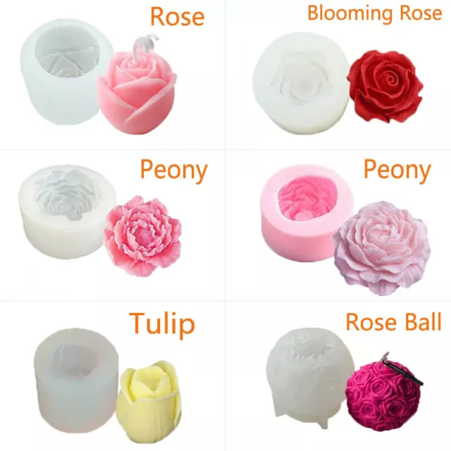 Silicone Flower Aromatherapy Soap Wax Candle Mold Making Resin Moulds DIY Crafts