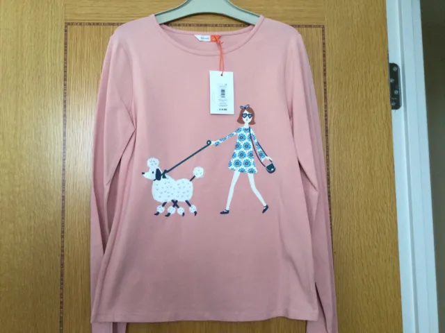 Girls Long Sleeve Top Age 12 from John Lewis Pink with Gorgeous Dog Design
