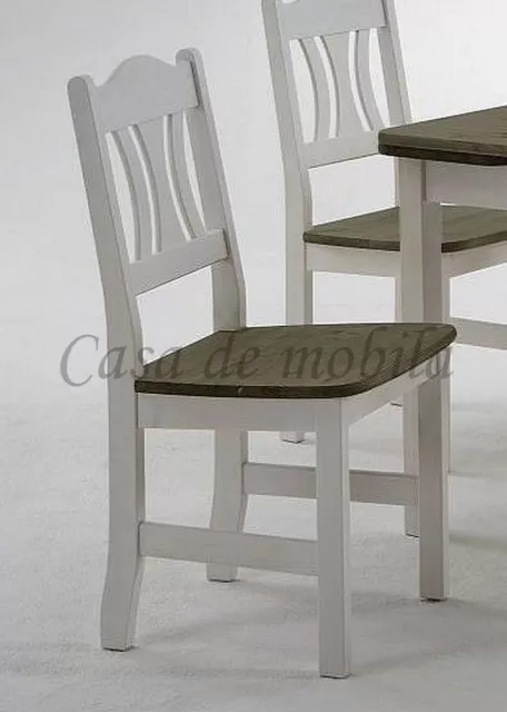 Stuhl Kiefer massiv weiß grau Küchenstuhl Holzstuhl Esszimmer Stühle Landhaus