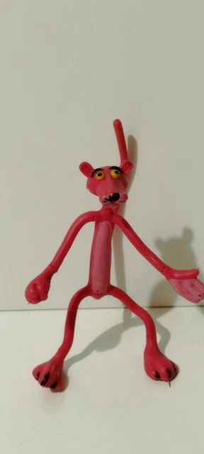 Vintage Pupazzetto Bendable Flexi in Gomma PANTERA ROSA Pink Panther anni 70-80