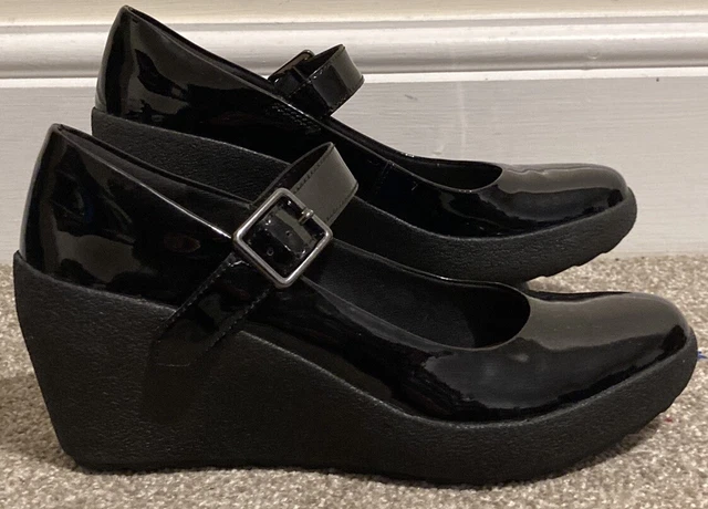 CLARKS LADIES WEDGE Active Air Shoes FLAKE BERRY Black Patent Leather UK 4 37 35.95 PicClick UK