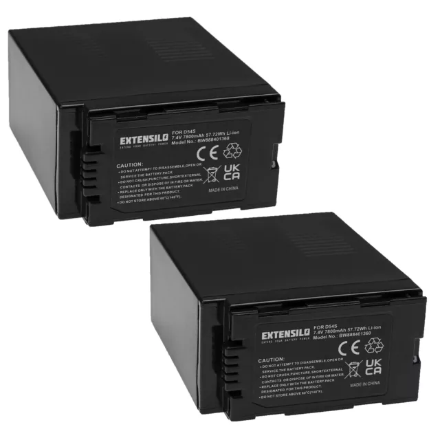 2x Akku Batterie 7800mAh für Panasonic AG-HPX171E, AG-HVX201AE