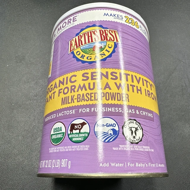 Earths Best Organic Sensitivity Infant Formula with Iron 32 oz Exp 7/2026 P28
