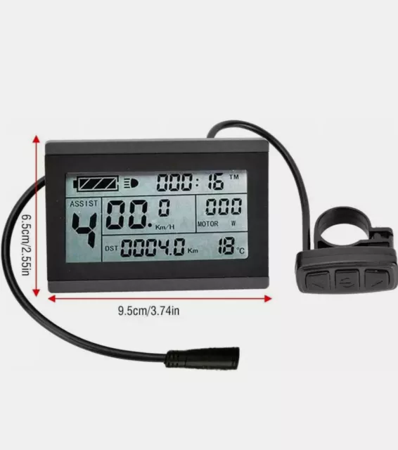 Ebike KT LCD3 Display Screen for Electric Bikes 24v 36v 48v Both Conectors.