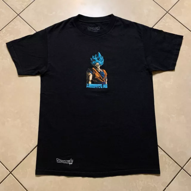 Dragonball Super x Primitive Super Saiyan Blue Goku T-Shirt M DBZ Anime Toei