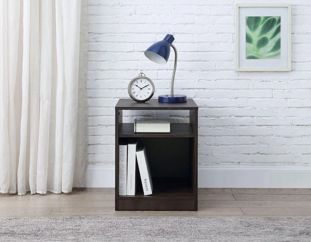 Mainstays Open Shelf Nightstand, Dark Oak