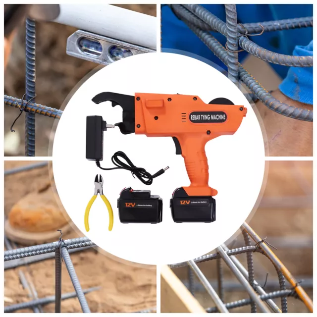 Automatic Rebar Tying Machine Reinforcing Steel Strapping Bar Binding Tool 12V