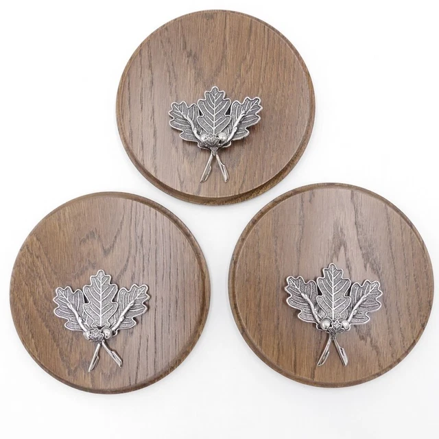 3x Placa de Jabalí Tablero Keiler Redondo Braun Af 13cm 3 Hoja Roble Portada 4