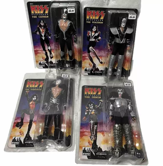 4 Kiss Dolls Figures Toy Company Destroyer 8" Figure - RARE NEW IN BOX SET