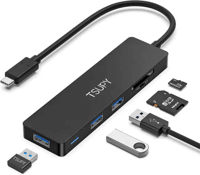 Hub USB C 5 in 1 USB 3.0 Adattatore USB C USB to USB 3.0 Lettore Schede SD Micro