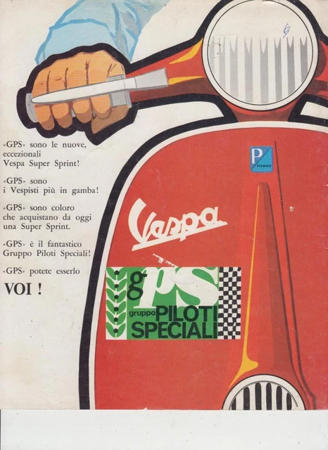 ADVERTISING PUBBLICITÀ MOTO PIAGGIO VESPA 150 SPRINT MILANO BARCELLONA