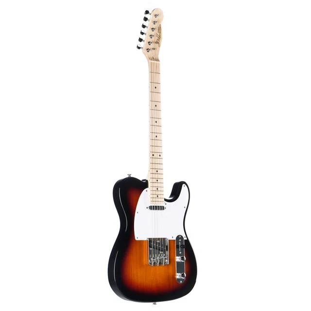 J&D TL 3-Tone Sunburst E-Gitarre, T-Style, Erle-Korpus, Ahornhals, 22 Medium-Bün