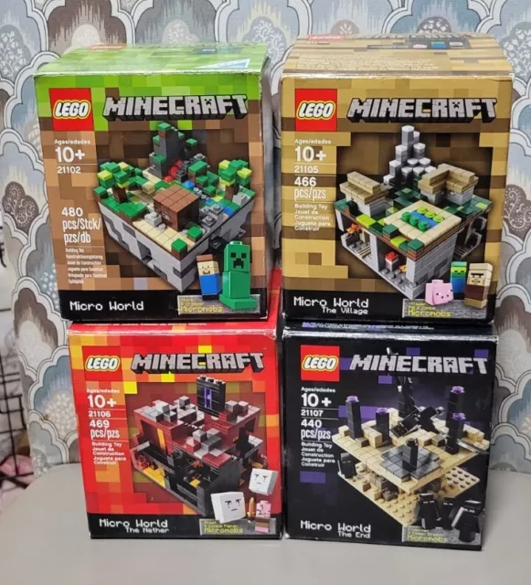 Lego Minecraft Micro World Complete Set Of 4 Cuusoo 21102 21105 21106