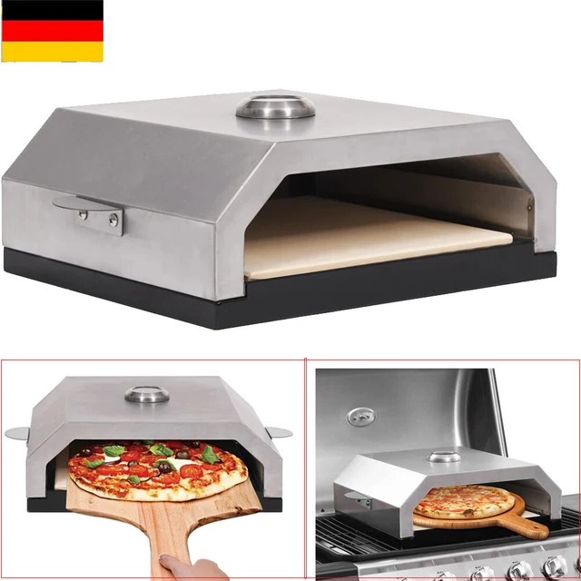Pizzaofen mit Keramikstein Pizza Backofen Pizzabackofen für Gas-Kohlegrill Neu