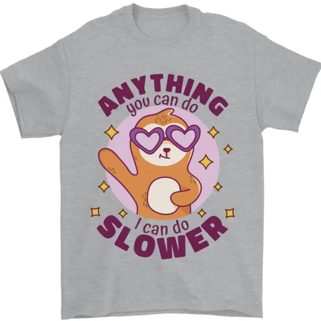 T-shirt da uomo Sloth Anything I Can Do Slow Funny 100% cotone