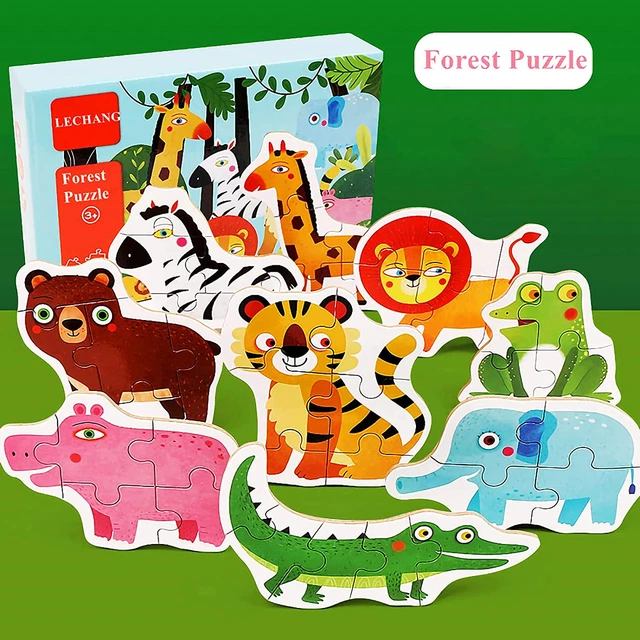 Wooden Puzzles Toddler Baby Kid Animal Puzzle Preschool Learning Educational Toy