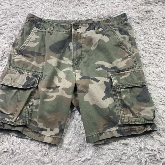 Old Navy Shorts Men's Size 38 Green Camo Cargo Camouflage *