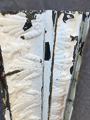 4 Feet Antique Tin Ceiling Boarder Cove Trim Old White Architectural 1197-20B 3