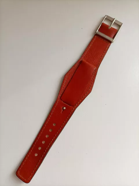 Cinturino A Fascia In Pelle Per Orologio Vintage 18mm Marrone