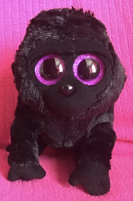 Ty Beanie Boo George The Gorilla Big Eyed Black Soft Plush Toy 6”