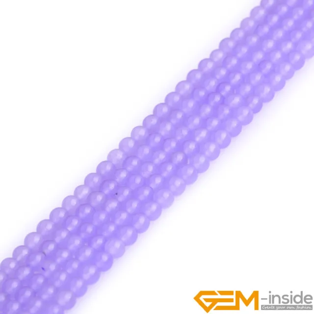 6mm 8mm Violet Purple Jade Gemstone Round Beads For Jewelry Making Strand 15"