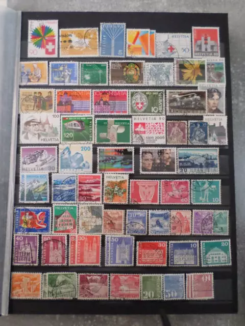 lot timbres suisse helvetia blitérés