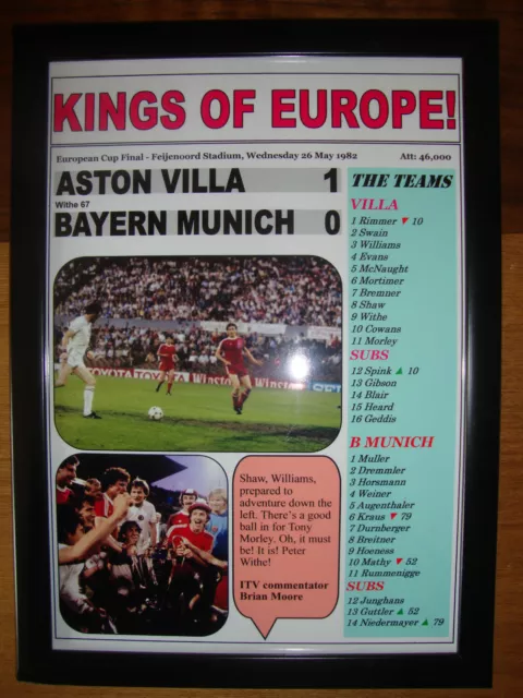 Aston Villa 1 Bayern Munich 0 - 1982 European Cup final - framed print