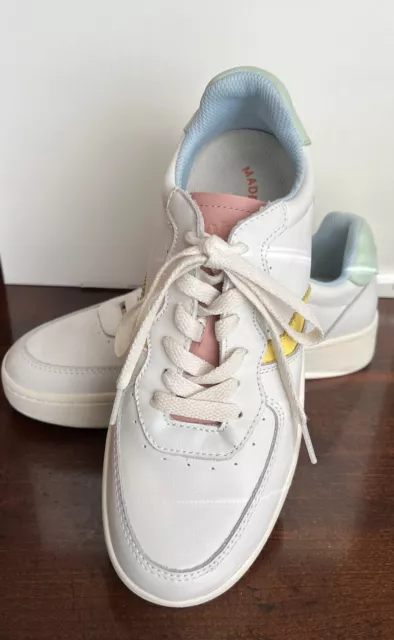 New Soludos Womens Sneakers Roma Pastel White Yellow Pink size 7.5