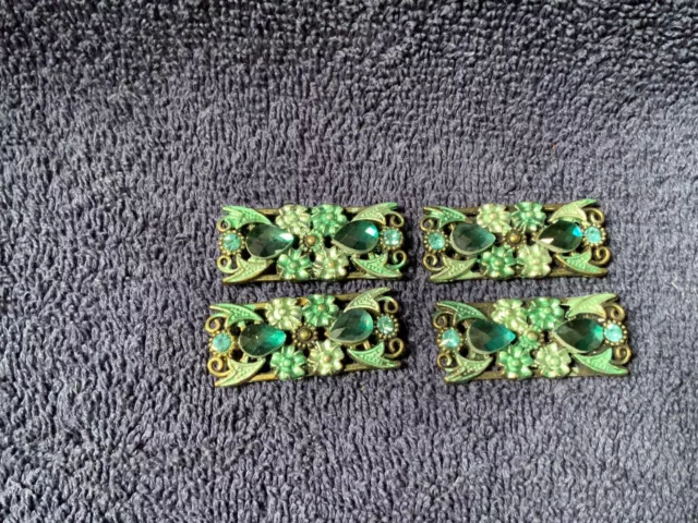 Green Jewelry Making Slider/Beads Lot Of 4