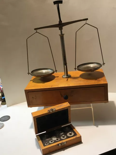 Original Waage Feinwaage Mit Gewichtssatz In Box