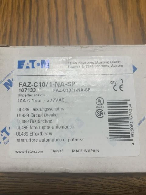 Eaton Faz C10/1-Na-Sp C Phase 10A 1 Pol