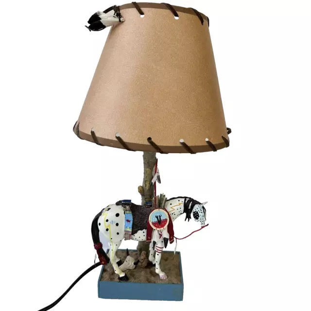 Horse Table Lamp Westland The Trail of Painted Ponies War Pony 12481 2004 Shade