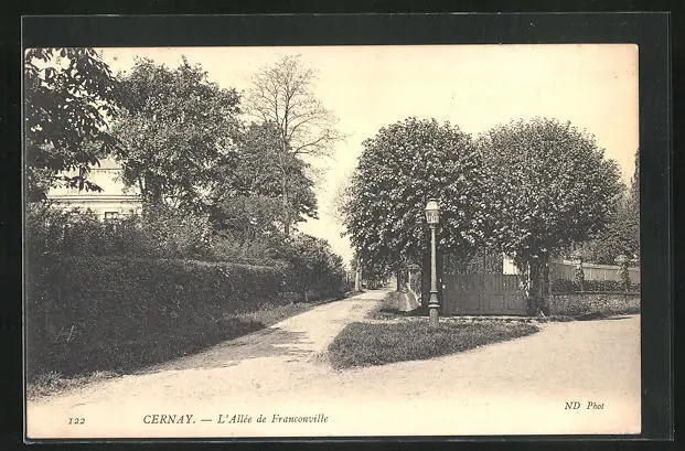 CPA Cernay, L´Allèe de Franconville 1907