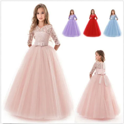 Prinzessin Kleid Kinder Mädchen Abendkleid Ballkleider Hochzeit Kommunion Party
