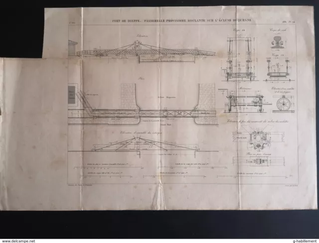 ANNALES PONTS et CHAUSSEES (Dep76) Plan du Port de Dieppe - 1881