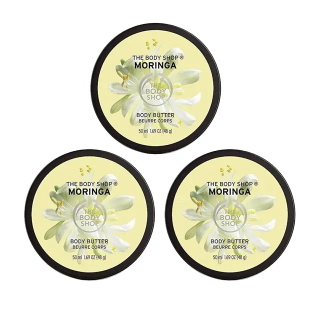 The Body Shop Body Butter Moringa 3 x 50ml Valentines Gift Set 48H Moisture