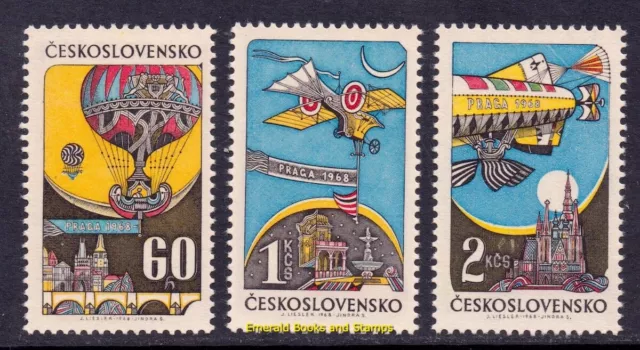 EBS Czechoslovakia 1968 - PRAGA'68 - Historic Airmail - Michel 1767-1769 - MNH**