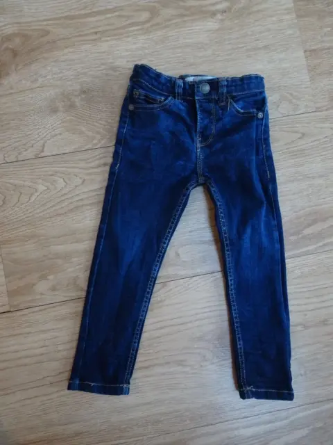 RIVER ISLAND boys dark blue denim skinny leg jeans AGE 3 YEARS EXCELLENT