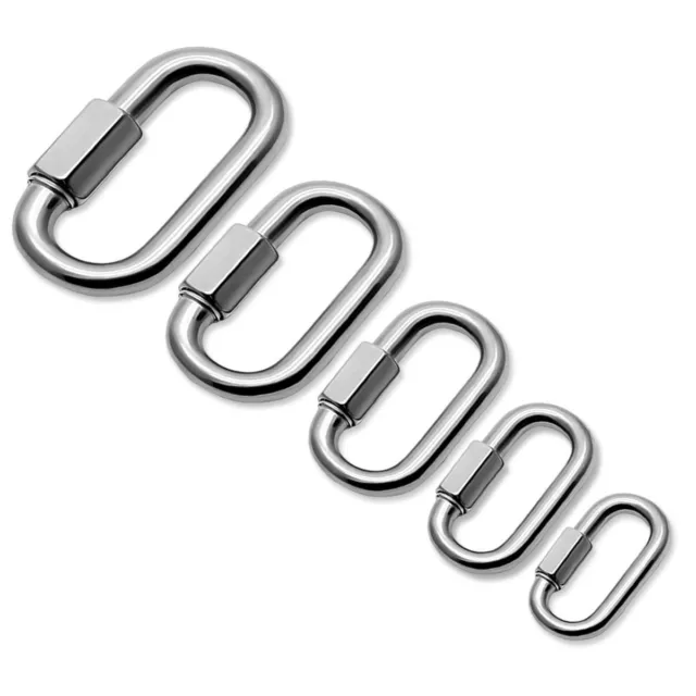 Mousqueton Blocage Rapide Connecteur Inox V4A Inoxydable pour Chaine