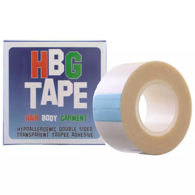 HBG Wig Tape 25mm x 5m roll Hypoallergenic Transparent 2-Sided Toupee Adhesive