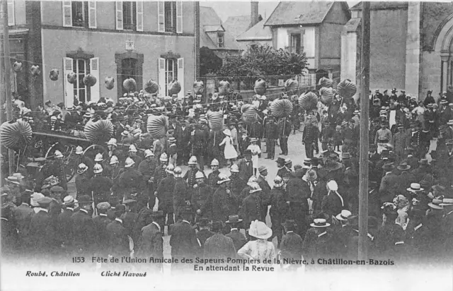 Cpa 58 Chatillon En Bazois Fete De L'union Amicale Des Sapeurs Pompiers De La Ni