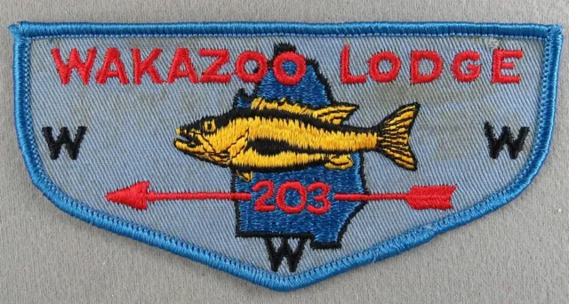 OA Wakazoo Lodge 203 F4 Flap BLU Bdr. Fruit Belt Area, Michigan (GLUE ON BACK) [