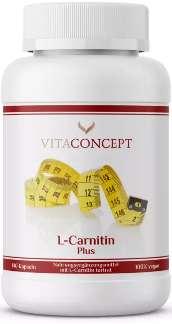 L-Carnitin I 2000 mg Tagesdosisl I optimale Stärke I 140 Kapseln I VITACONCEPT