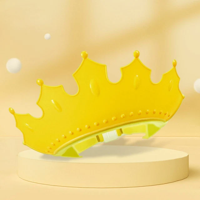 Adjustable Baby Shower Shampoo Cap Crown Shape Wash Hair Shield Hat For Baby