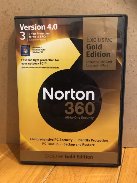 NORTON 360 Version 4.0 Gold Edition DVD With Product Key (used)