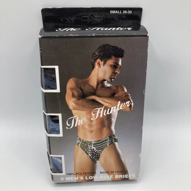 Vintage The Hunter Mens Bikini Low Rise Briefs Animal Print Polyester Small 3 Pr