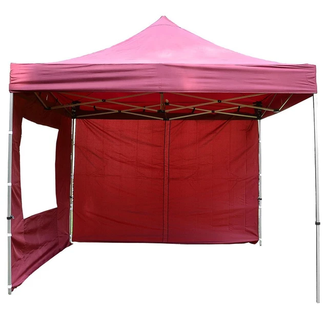 PROFI Falt Pavillon 4 Seitenteile 3x3m burgund wasserdicht Festzelt Marktzelt